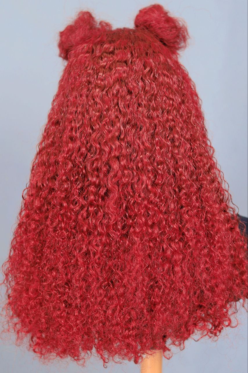 Burgundy curly pixie DD