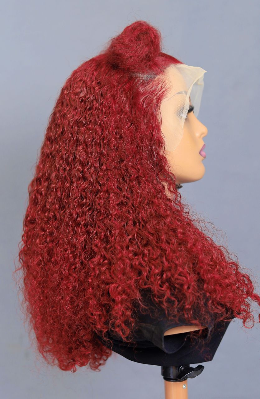 Burgundy curly pixie DD